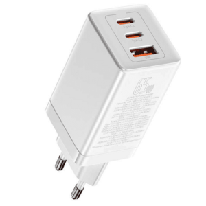 Incarcator retea rapid PD 65W 2xUSB-C + USB ALB imagine