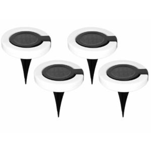 Set 4 lampi solare de gradina rotunde cu LED ALB in forma de cerc pliabil imagine