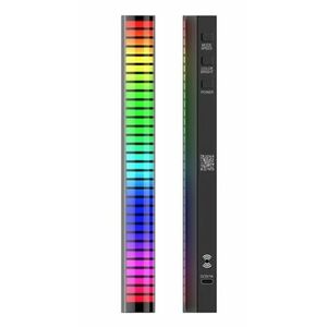 Bara RGB LED Lumini De Ritm EDAR Cu Activare Sonora Negru imagine