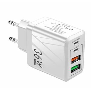 Adaptor Alimentare ALB 2 USB + 2 USB C 36W Incarcator Rapid si Cablu Iphone imagine