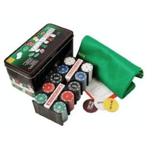 Set Joc de Poker cu 200 Jetoane si Cutie Metalica + Accesorii Complete imagine