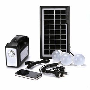 Kit solar GD-Lite 3 dotat cu dispozitive USB cu 3 becuri LED + acumulator de mare capacitate imagine