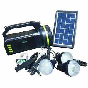 Kit solar CL-18 cu radio și lanternă 10W + 3 becuri imagine