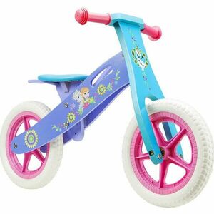 Bicicleta Pegas fara pedale din lemn Seven-Frozen, Mov/Albastru imagine