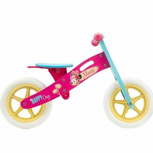 Bicicleta Pegas fara pedale din lemn, Seven-Minnie, Roz/Albastru imagine