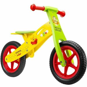 Bicicleta Pegas fara pedale din lemn Seven-WTP, Galben/Verde imagine