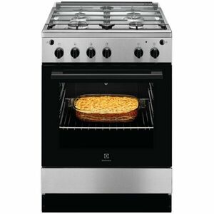 Aragaz Electrolux LKG604003X, Gaz, 4 arzatoare, Gratar fonta, Grill, Autocuratare catalitica, Aprindere electrica, 59 l, 60 cm, Inox antiamprenta imagine