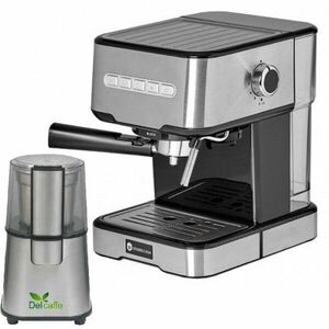 Pachet Espressor Cu Pompa Studio Casa Espresso Mio Sc 2001, 850 W, 15 Bar, 1.2 L, Inox + Rasnita Del Caffe Grind Master, 220W, 60G imagine