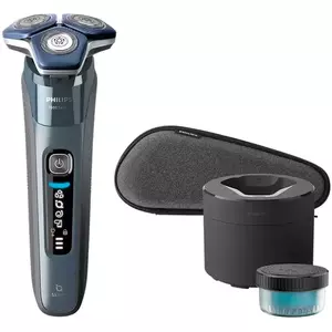 Aparat de barbierit Philips Shaver Seria 7000 S7882/55, barbierit umed/uscat, tehnologie SkinIQ, capete flexibile 360°, display LED, senzor Motion Control, senzor Power Adapt, lame auto-ascutire, 60 min, Ice Blue imagine