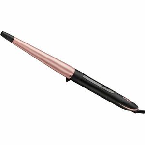 Ondulator BaByliss C454E conic Flawless Curls 13-25mm, 210 grade, Invelis Quartz-Ceramic, 6 trepte de temperatura, LED, Roz/Negru imagine