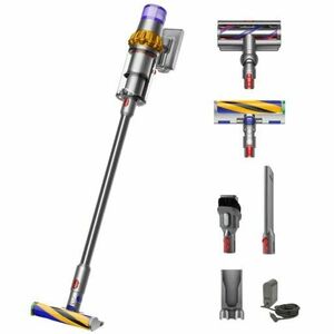 Aspirator vertical Dyson V15 Detect Absolute 2023 cu iluminare , 660 W, ecran LCD, 0.77l, autonomie 60 min, galben/nichel imagine