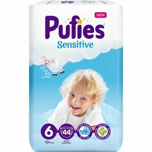 Scutece Pufies Sensitive, 6 Extra Large, Maxi Pack, 13+ kg, 44 buc imagine