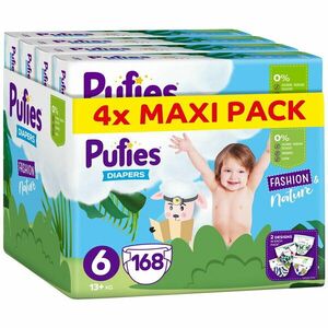 Scutece Pufies Fashion & Nature, Marimea 6 Extra Large, 13+ kg, 168 buc imagine