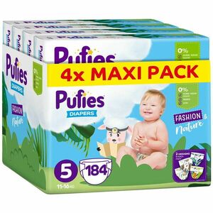 Scutece Pufies Fashion & Nature, Marimea 5 Junior, 11-16 kg, 184 buc imagine