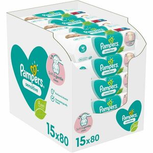 Servetele umede Pampers Sensitive, 15 pachete x 80, 1200 buc imagine