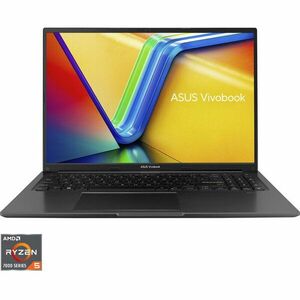 Laptop ASUS Vivobook 16 M1605YA cu procesor AMD Ryzen™ 5 7430U pana la 4.3GHz, 16'', WUXGA, IPS, 60Hz, 16GB DDR4, 512GB SSD, AMD Radeon™ Graphics, No OS, Indie Black imagine