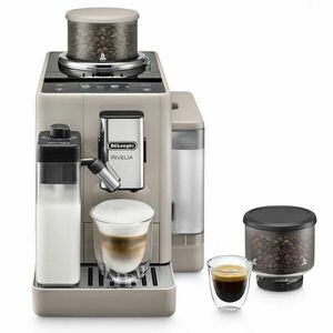 Espressor automat De’Longhi Rivelia EXAM 440.55.BG, 0132215474, 2 recipiente pentru boabe, Tehnologie Bean Adapt, carafa cu tehnologie LatteCrema Hot, 1450W, 19 bar, 1.4 l, Bej imagine