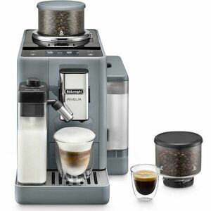 Espressor automat De’Longhi Rivelia EXAM 440.55.G, 0132215475, 2 recipiente pentru boabe, Tehnologie Bean Adapt, carafa cu tehnologie LatteCrema Hot, 1450W, 19 bar, 1.4 l, Gri imagine