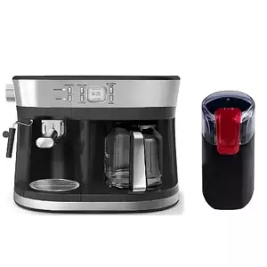 Pachet espressor 2 in 1 Studio Casa, Delicia Combi inox, 15 bari + Rasnita de cafea Studio Casa CG9101B18 Miss Crush, 150 W, lame inox, Negru/Rosu imagine