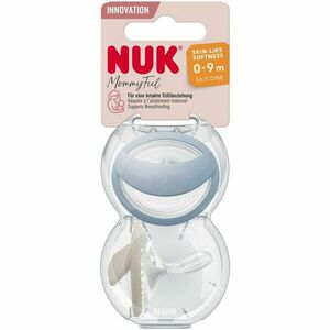 Suzeta Mommyfeel Nuk, Silicon, 0-9 Luni, Speciala Pentru Copii Alaptati, Forma Ortodontica, Set 2Buc/Cutie, Albastru/Bej imagine