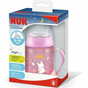 Biberon Nuk First Choice+, Cu Toarte Fluorescente si Tetina De Invatare, 150ml, Roz imagine