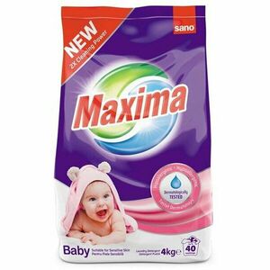 Detergent pudra pentru piele sensibila Sano Maxima Baby, 40 spalari, 4 kg imagine