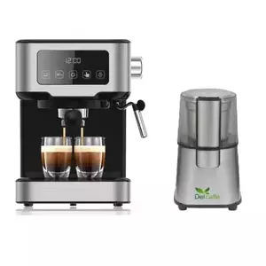 Pachet Espressor Cu Cappucino One Touch, Studio Casa, 1100W, 1, 5 L, 15 Bari + Rasnita cafea Grind Master, Del Caffe, inox imagine