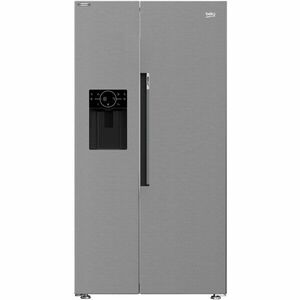 Side by side Beko GN162340XBN , 578 l, NeoFrost Dual Cooling, HarvestFresh, Compresor inverter, Clasa E, H 179 cm, Inox Look imagine