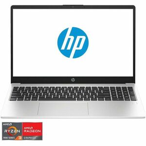 Laptop HP 255 G10 cu procesor AMD Ryzen™ 3 7330U pana la 4.3 Ghz, 15.6'', Full HD, 16GB DDR5 RAM, 512GB SSD, AMD Radeon Graphics, Free DOSS, Turbo silver imagine