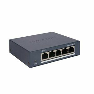 Switch cu 5 porturi Gigabit Hikvision DS-3E0505-O, 10 Gbps, 7.44 Mpps, 2.000 MAC, fara management imagine