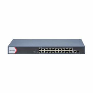 Switch cu 24 porturi PoE Hikvision DS-3E1526P-EI-M, 10/100/1000Mbps, 41.66 Mpps, 8000 MAC, PoE Watchdog, cu management imagine