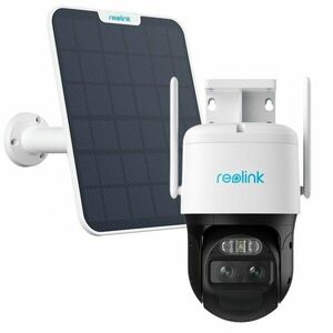 Camera supraveghere rotativa wireless IP WiFi PTZ cu panou solar Reolink TrackMix B770+SOLAR, 2K, 2.8 + 8 mm, lumina alba / IR 15 m, dual band, microfon, slot card, difuzor, acumulator 5100 mAh imagine