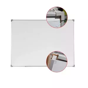 Tabla magnetica whiteboard, rama aluminiu slim, suport markere, 90x120 cm, RESIGILAT imagine