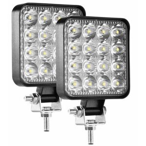 Set 2 Proiector PATRAT 16 led 12v-24v 48w lumina alba 6000k Slim imagine