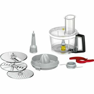 Set accesorii Bosch OptiMUM MUZ9VLP1, vas de mixare multifunctional si trei lame, aparat de tocat/maruntit, presa pentru citrice, compatibil cu MUM9BX5S22/MUM9B33S12 imagine