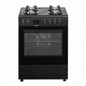 Aragaz mixt Samus SM665AENS ANTHRACIT, 4 arzătoare gaz, Aprindere electrică, Cuptor electric cu 10 funcții, Grill, Convecție 3D, 56 L, Display, 59.8x61 cm, Antracit imagine