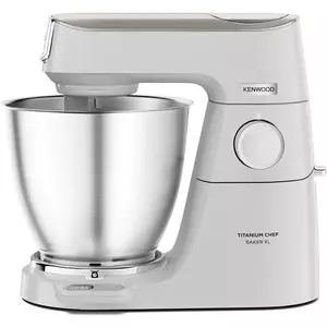 Robot de bucatarie KENWOOD Titanium Chef Baker XL KVL65.001WH, 1200 W, vas 7 l, 10 trepte viteza, cantar integrat, ecran LCD, 3 accesorii patiserie, alb imagine