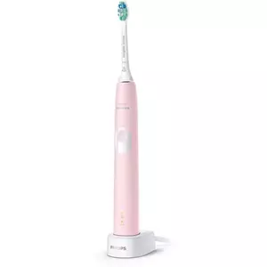 Periuta de dinti sonica electrica Philips Sonicare ProtectiveClean HX6806/04, 62000 miscari/minut, 1 mod de curatare, 2 intensitati, senzor presiune, functie BrushSync, 1 cap de periere, Roz pastel imagine