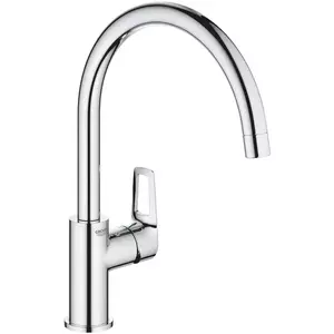 Baterie de bucatarie Grohe Bauloop 31368001, 3/8'', monocomanda, pipa inalta, tip C, cartus ceramic, Crom imagine