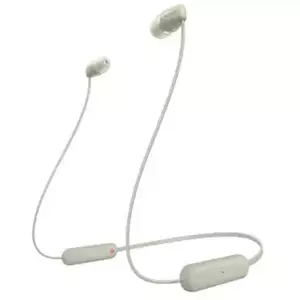 Casti In-Ear Sony WI-C100C, Wireless, Bluetooth, IPX4, Microfon, Fast pair, Autonomie 25 ore, Bej imagine