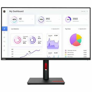 Monitor LED Lenovo ThinkVision T32p-30 31.5 inch UHD IPS 4 ms 60 Hz USB-C imagine