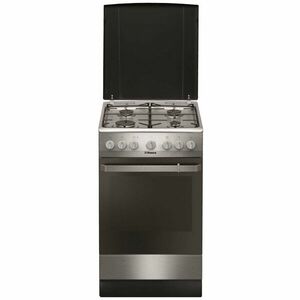 Aragaz Hansa FCMX581009, 4 arzatoare gaz, Cuptor electric, Grill, Aprindere electrica, 50 cm, Inox imagine