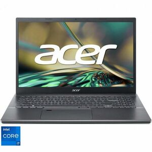 Laptop Acer Aspire 5 A515-57-73EX cu procesor Intel® Core™ i7-12650H pana la 4.7 GHz, 15.6, Full HD, IPS, 16GB DDR4, 1 TB SSD, Intel® UHD Graphics, No OS, Steel Gray imagine