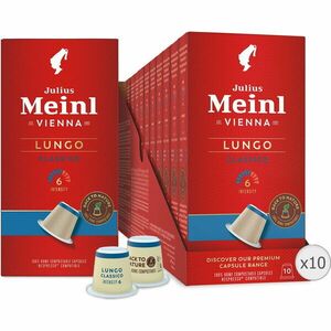 Set 10 x Capsule cafea Julius Meinl Lungo Classico, compatibile Nespresso, 100% biodegradabile, 100 capsule, 560g imagine