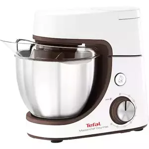 Robot de bucatarie Tefal MAsterChef Gourmet Baking with Kids QB51K138, 1100W, bol inox 4.6L, 1.8 kg, 8 trepte de viteza, Alb imagine