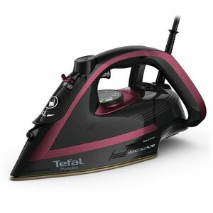 Fier de calcat cu abur Tefal Puregliss FV8065E0, abur variabil 50 g/min, jet de abur 280 g/min, 3000 W, sistem Micro Calc Filter, negru & visiniu imagine