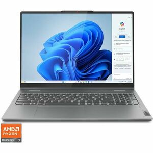 Laptop Lenovo IdeaPad 5 2-in-1 16AHP9 cu procesor AMD Ryzen™ 7 8845HS pana la 5.1GHz, 16, WUXGA, IPS, Touch, 16GB LPDDR5x, 1TB SSD, AMD Radeon™ 780M Graphics, Windows® 11 Home, Luna Grey imagine