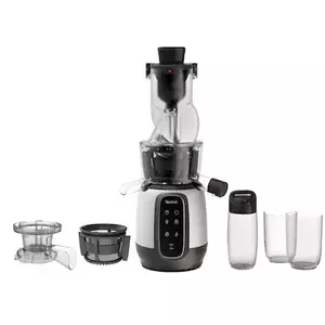 Storcator de fructe si legume cu melc Tefal Ultra Juice ZC605D38, 200 W, Recipient suc 0.8 l, afisaj digital, functie preparare inghetata, gri/alb imagine