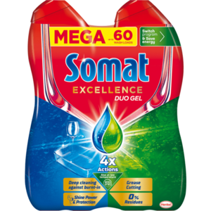 Detergent lichid pentru masina de spalat vase Somat Excellence Duo Gel, 60 spalari imagine