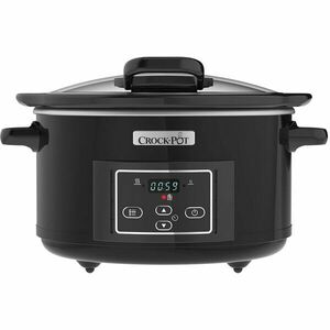 Slow cooker Crock-Pot CSC052X-01 Digital Hinged Lid, 4.7L, 220 W, Functie Pastrare la cald, Vas ceramica detasabil, Negru imagine